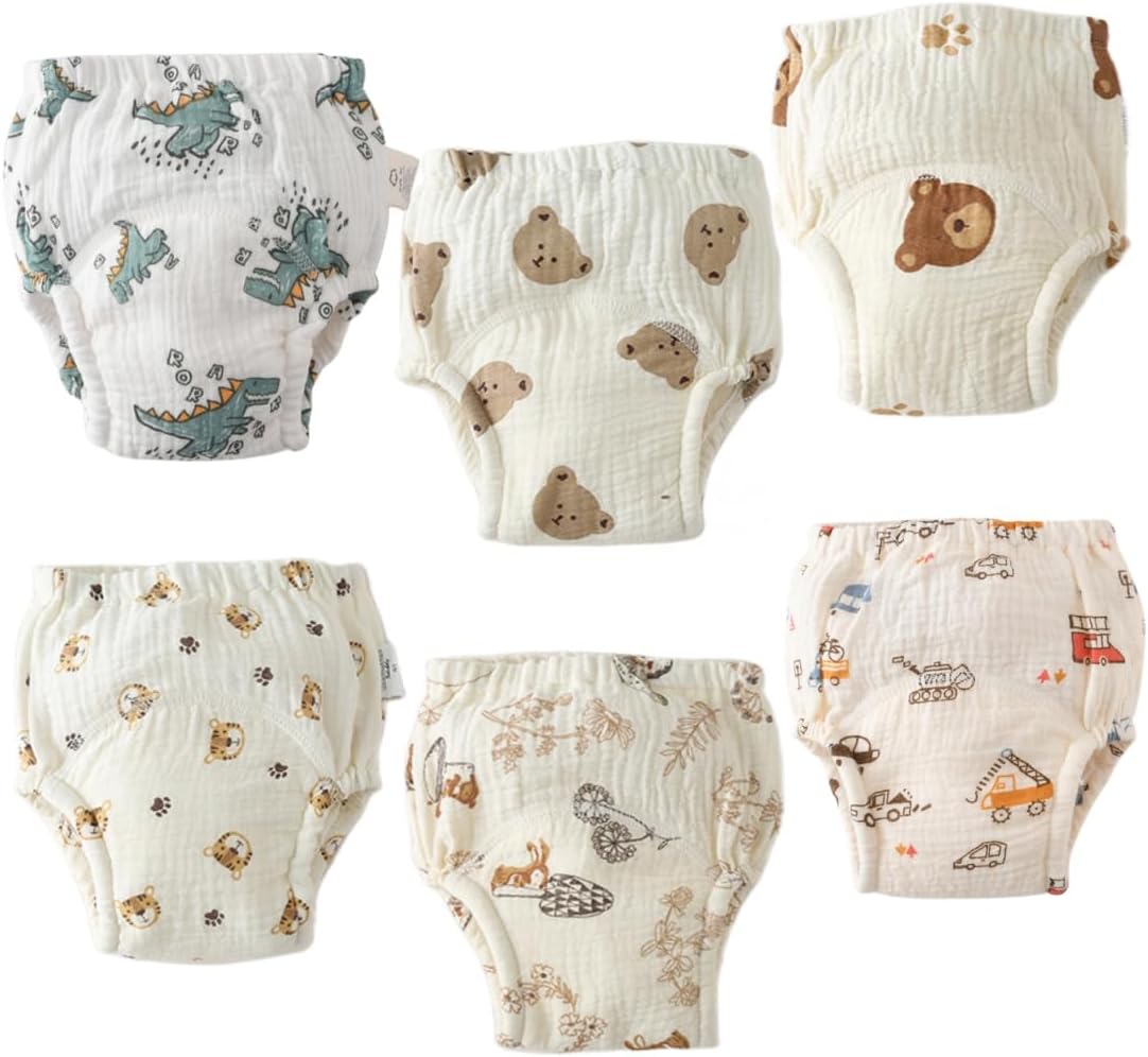 Baby Training Underpants,Soft Cotton Absorbent Potty Training Underwear For Baby Boys And Girls 6 Pack