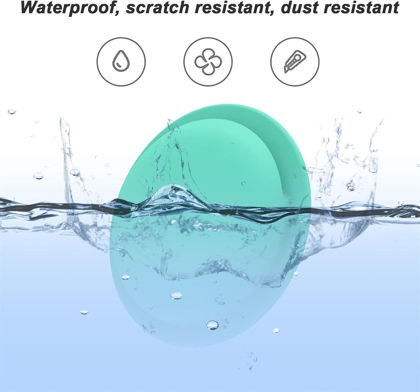 LiZHi Case for Apple Airtag Holder Airtag Case Cover Airtag Sticker Stick on Adhesive Mount Silicone for Tv Remote Car AirTag Phone Case 2 Pack (Mint Green)