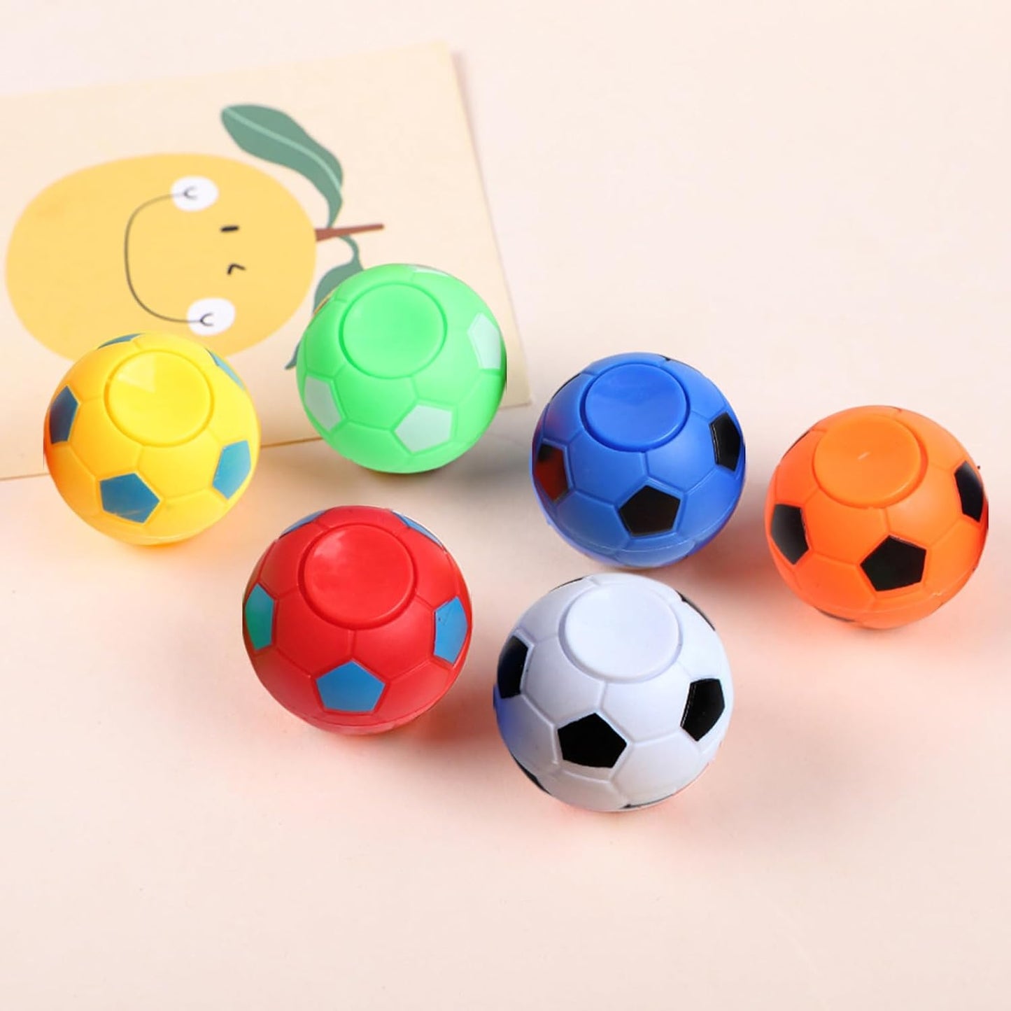 6Pcs Soccer Ball Fidget Spinners - Hand Fidget Spinner Soccer Balls,Stress Relief Football Toys Rotatable Fidget Soccer Balls,Relief Vent Toys Desk Fidget Toys(3.5/5.5cm)