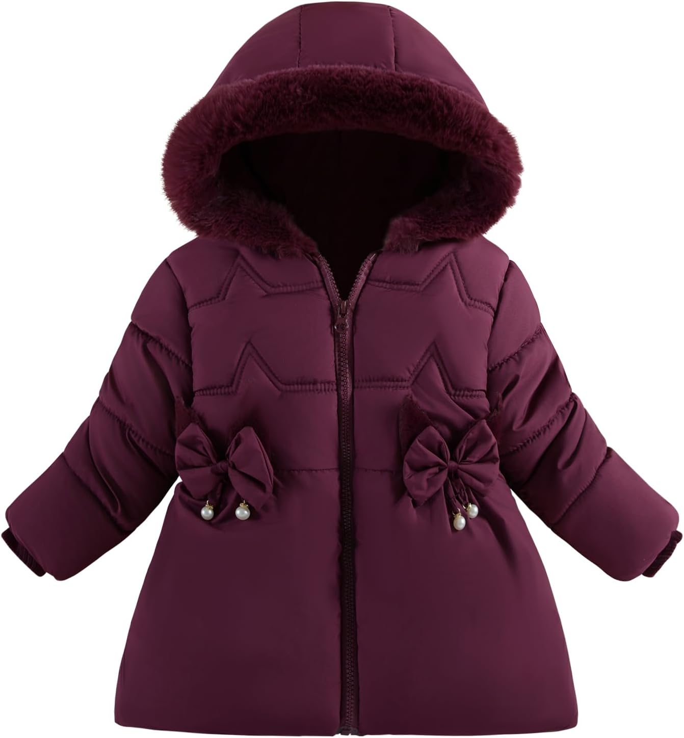 Toddler Winter Coats Baby Jacket Snow Clothes Puffer Dress Girl Warm Hoodie 1-4T