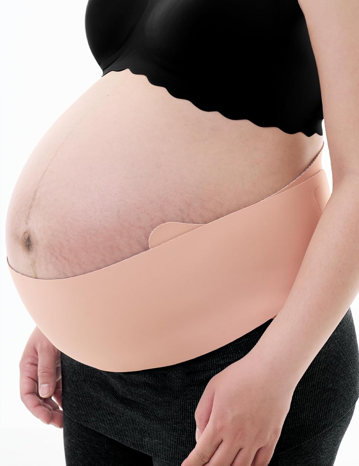 Momcozy Belly Bands for Pregnant Women, One-Piece & Portable Pregnancy Belly Band with Ergonest Back Support & Breathable Fabric – Adjustable Maternity Belt for Small/Round/High-Carrying Belly