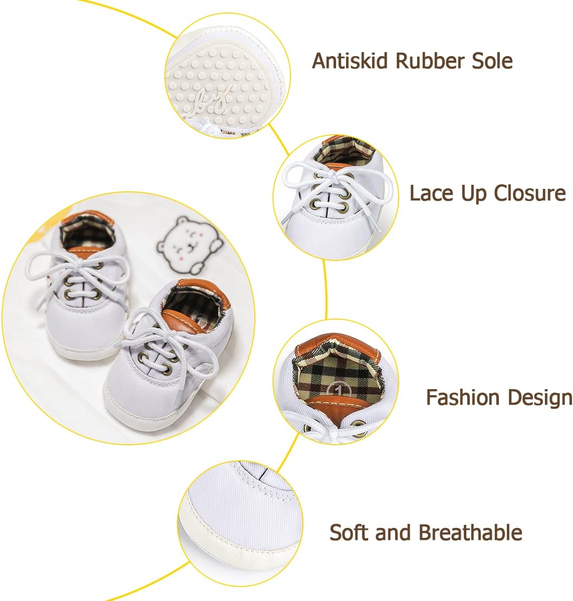 Morbido Infant Baby Boys Girls Canvas Sneaker Toddler Slip On Anti Skid Newborn First Walkers Candy Shoes for 0-18 Months