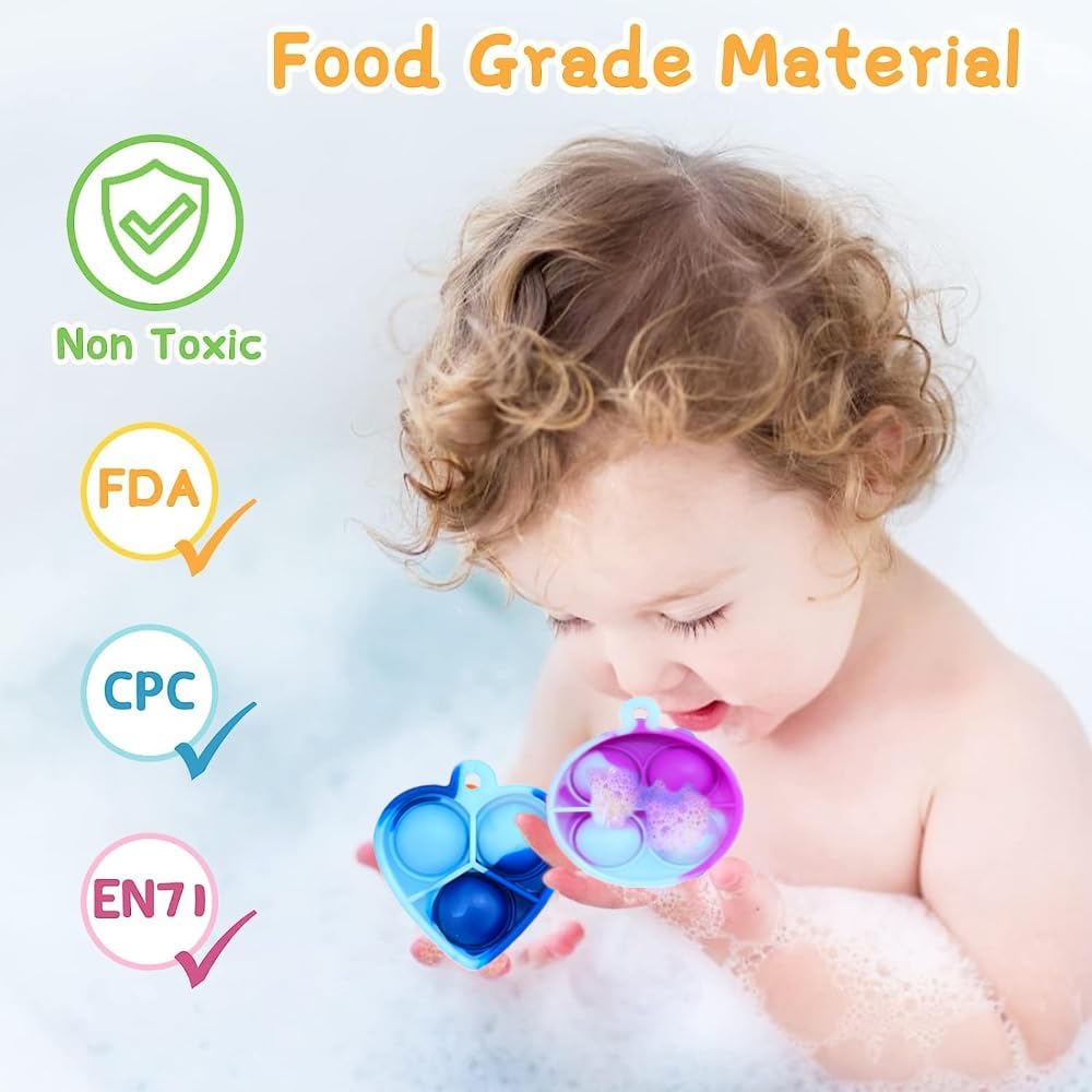 300pcs 1.5in Random Pop Bubble Fidget Sensory Toys, Pop Toy Bulk for Party Favor, Classroom Student Prizes Easter Basket Goodie Bag Stuffers Christmas Valentine Gift for Kid