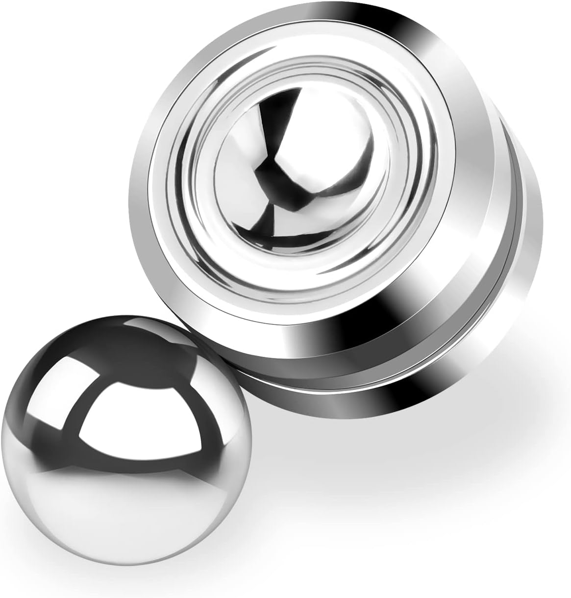 Fidget Slider Toy,Steel Ball Orbiter Magnetic Slider Sensory Toys,360° Rotation Anxiety Stress Relief Toy for Adult,Students ADHD,ADD Autism,Silver