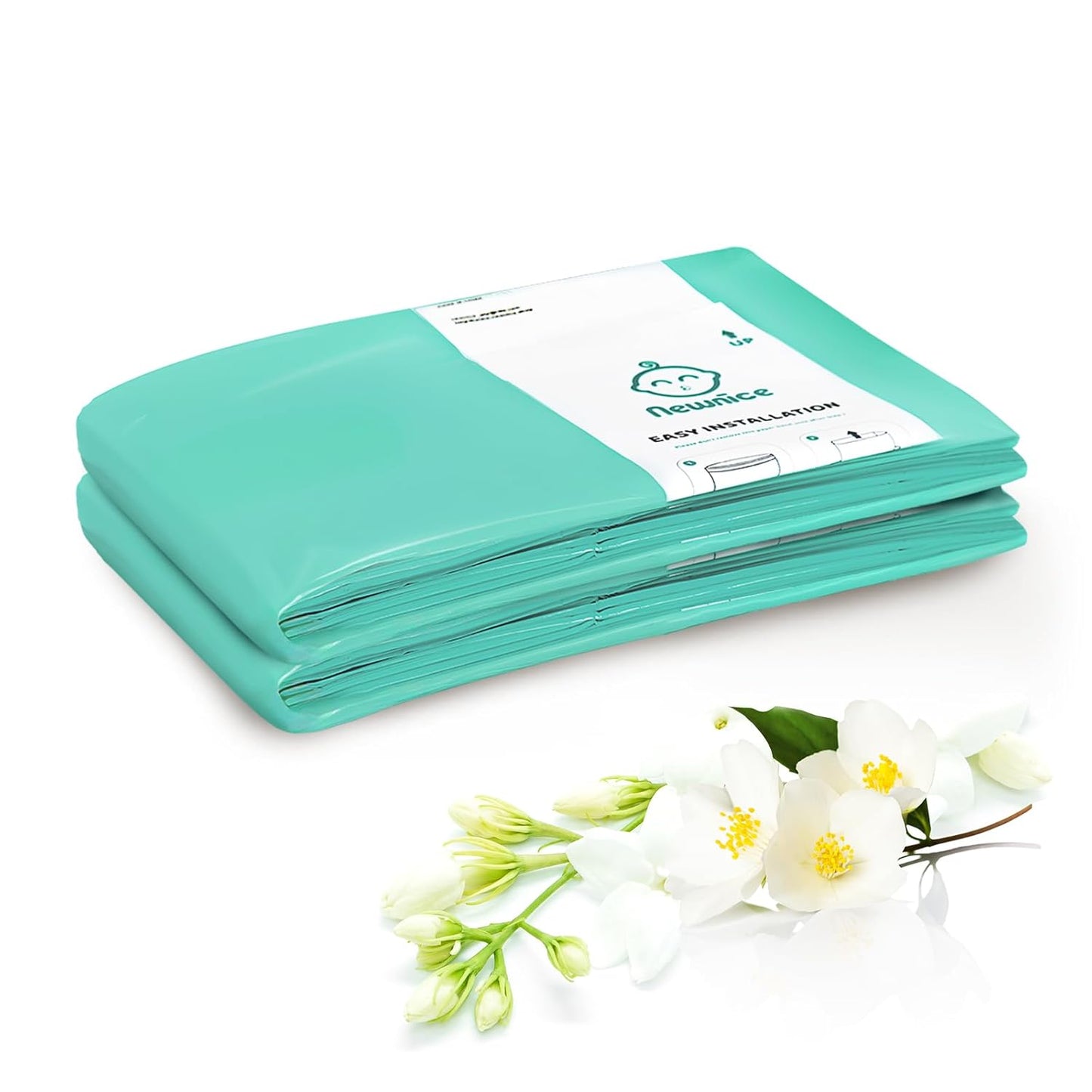 [2 Pack] Newnice Diaper Pail Refill Bags for Dekor Plus Diaper Pail, 30% Extral Thicker Diaper Genie Refills, Continuous Liners for Baby & Adult Diapers, Nursery Trash Solution