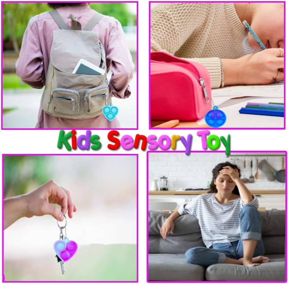 150pcs 1.5in Random Pop Bubble Fidget Sensory Toys, Pop Toy Bulk for Party Favor, Classroom Student Prizes Easter Basket Goodie Bag Stuffers Christmas Valentine Gift for Kid