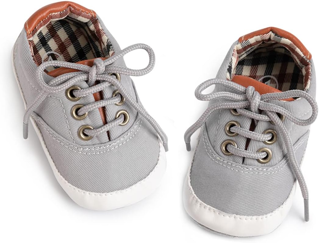 Morbido Infant Baby Boys Girls Canvas Sneaker Toddler Slip On Anti Skid Newborn First Walkers Candy Shoes for 0-18 Months