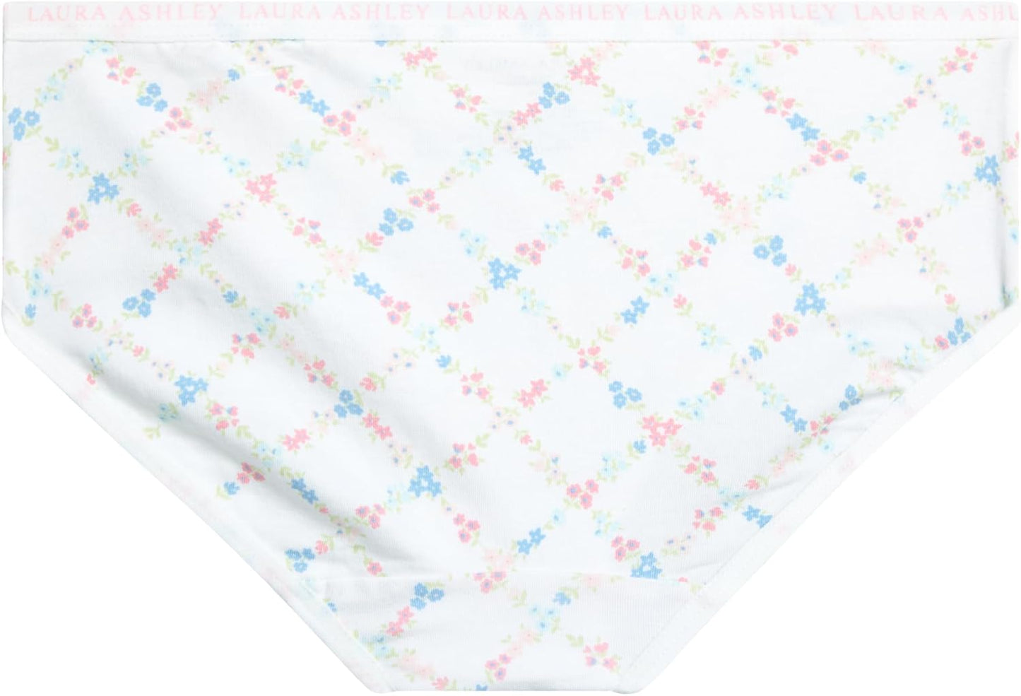 Laura Ashley Girls Underwear - 5 Pack Soft Stretch Breathable Panties for Girls - Lightweight Cotton Panties (Size: 4-12)