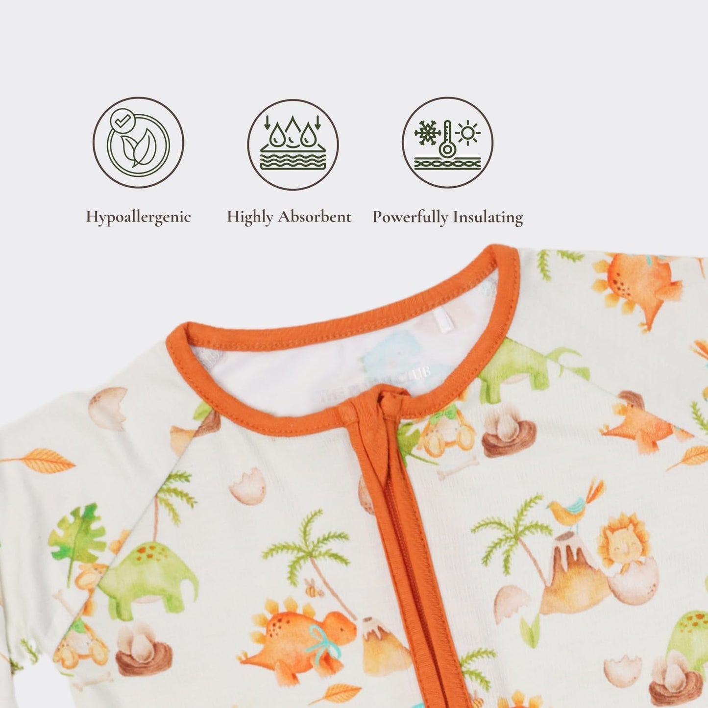 Baby Romper Long Sleeves for 3-24 Month Boys & Girls | 95% Bamboo Viscose Baby Rompers Two-Way Zipper Onesie