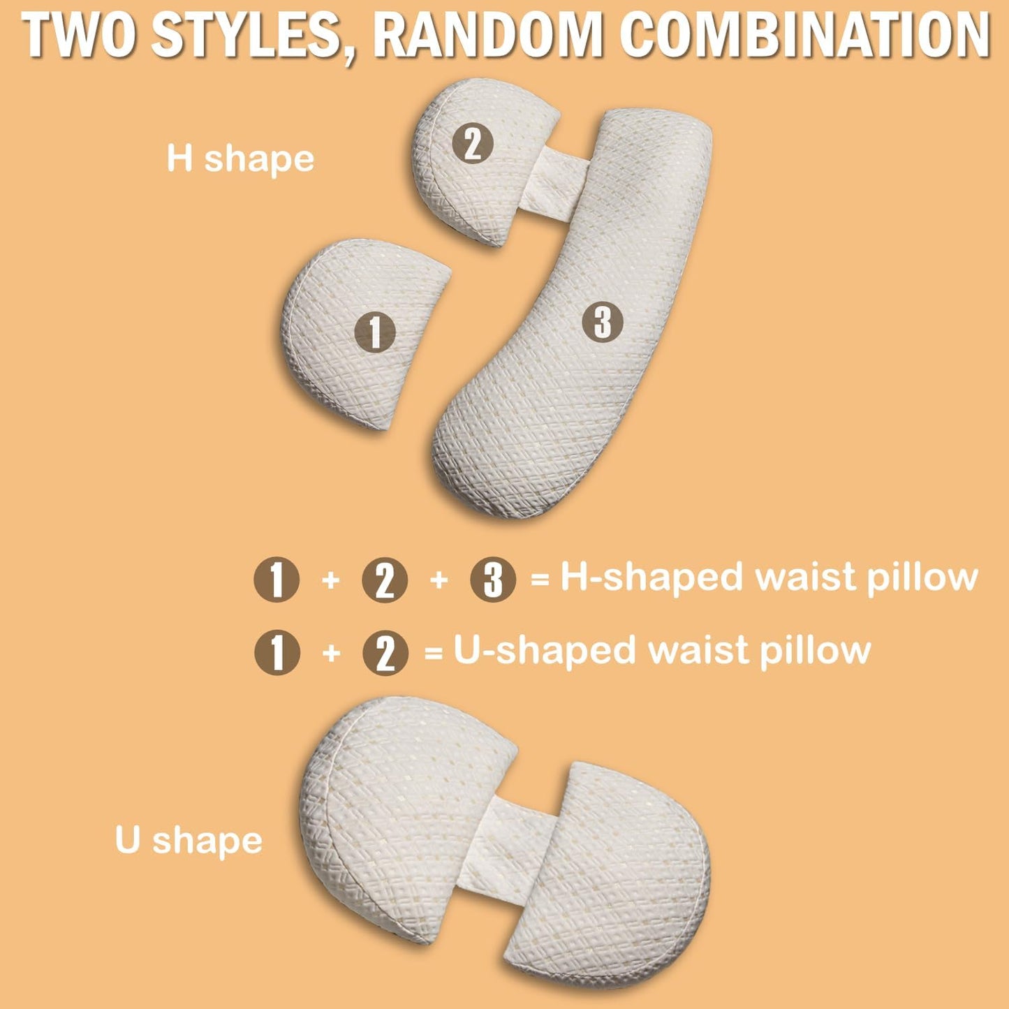 Pregnancy Pillow for Pregnant Women, Soft Maternity Pillow with Detachable & Adjustable, Pillow with Pillow Cover - Support for Back, HIPS, Legs