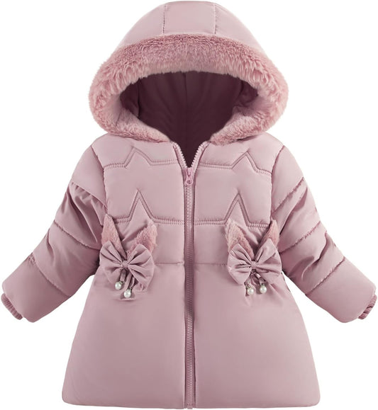 Toddler Winter Coats Baby Jacket Snow Clothes Puffer Dress Girl Warm Hoodie 1-4T
