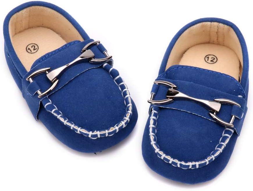 LONSOEN Baby Girls Boys Loafers Prewalker Dress Crib Shoes