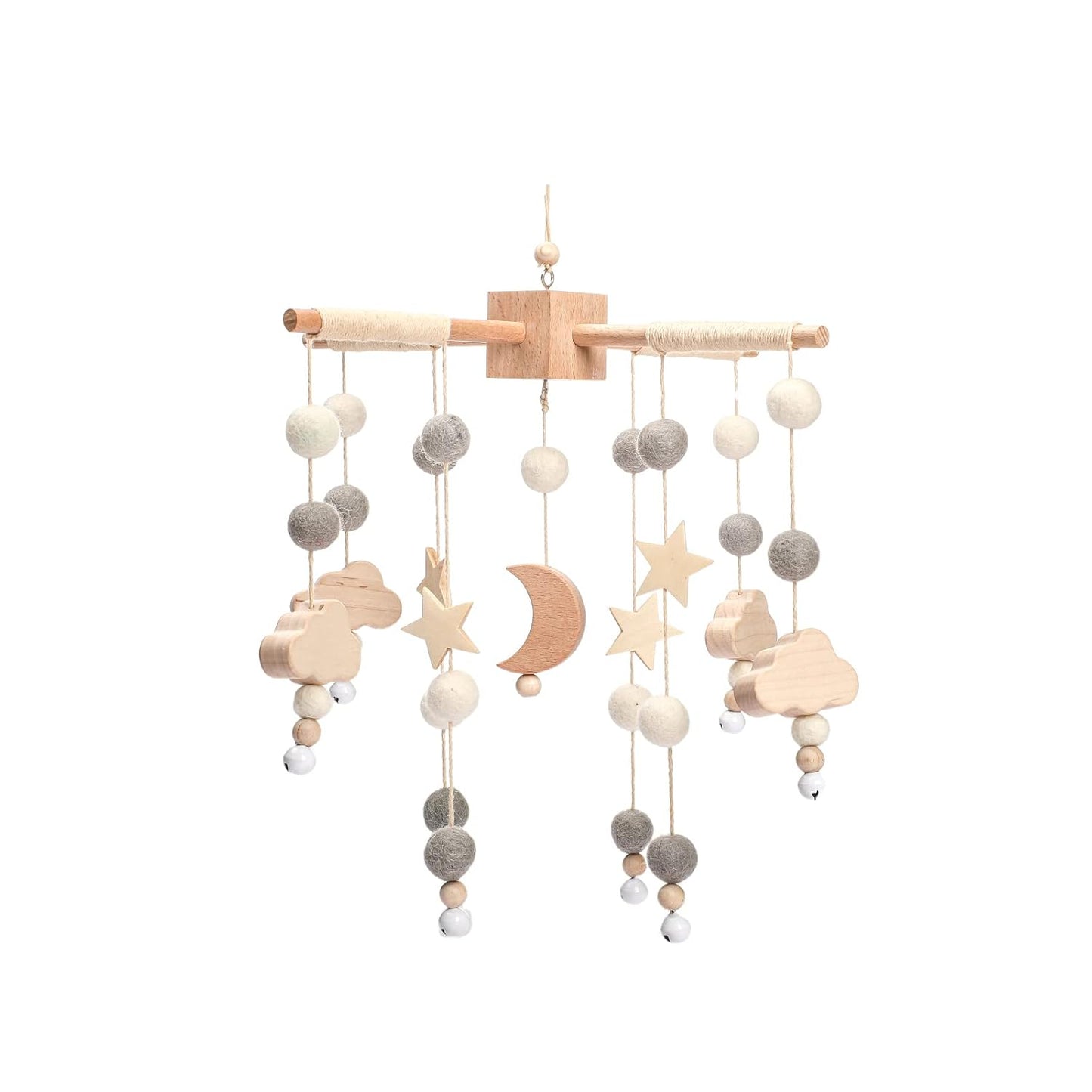 Baby Mobile for Crib | Baby Crib Nursery Mobile Star Moon for Baby Boys and Girls | Boho Nursery Decor | Baby Shower Set for Infant Bedroom Hanging Decoration