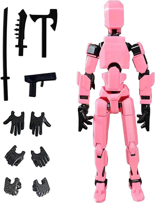 Titan 13 Action Figure, T13 Action Figures 3D Printed Multi-Jointed Movable, Nova 13 Action Figure Lucky 13 Action Figure Dummy 13 Action Figure, Game Gifts Valentines Gifts (Prink)