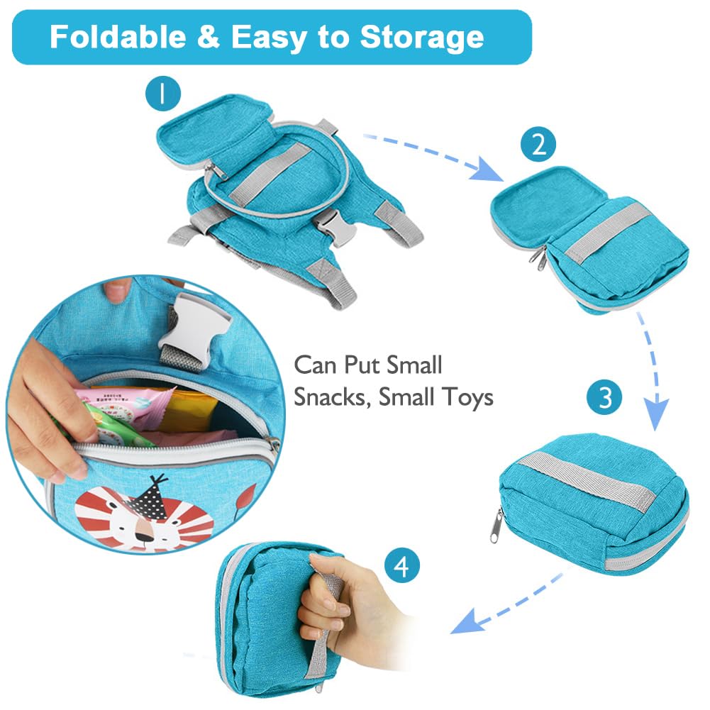 Toddler Harness Leash+ Anti Lost Wrist Link, Accmor Adorable Lion Baby Harness with Leash, Collapsible Child Anti Lost Leash Cute Kid Harness Belt Strap - Keep Kids & Babies Close While Walking