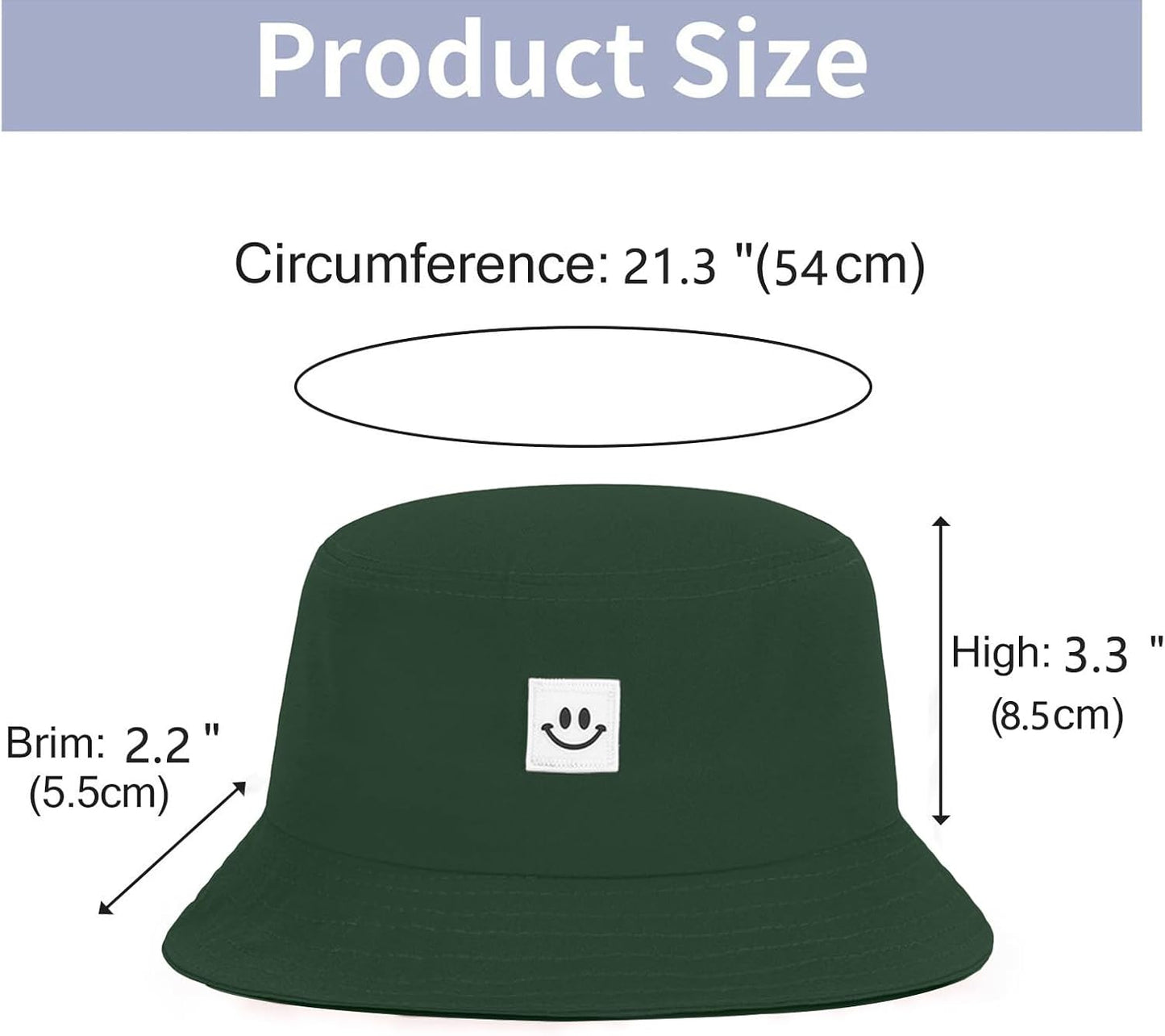 Kids Sun Hat Smile Face Bucket Hat for Girls Boys Summer Sun Protection Cotton Unisex Beach Cap