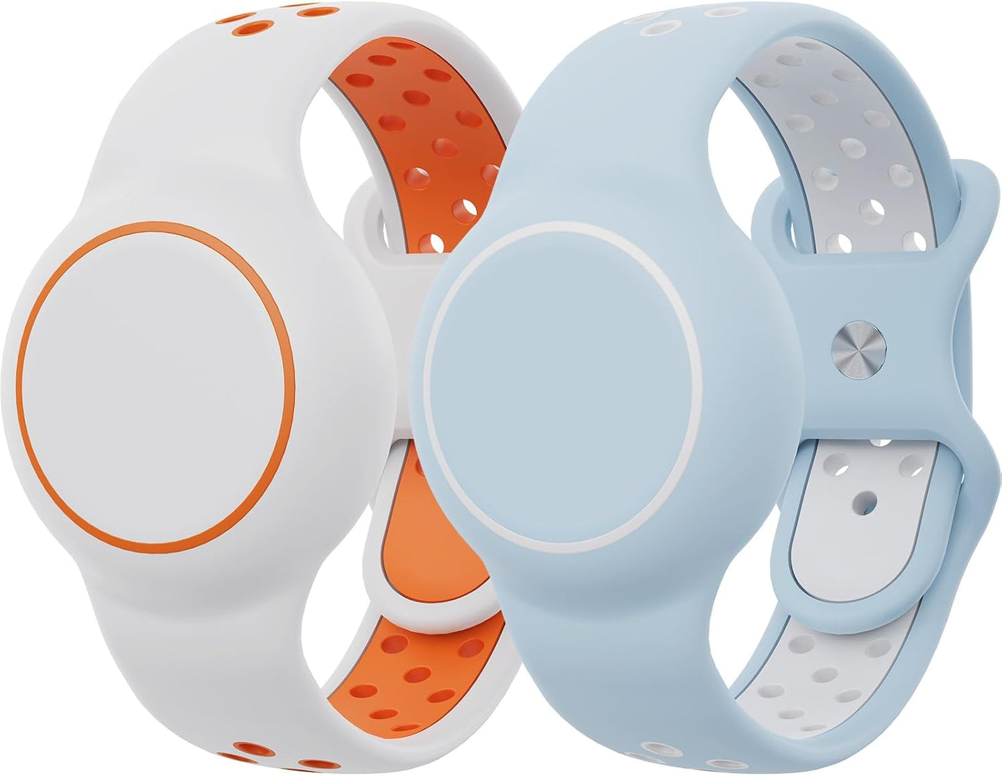 Waterproof Bracelets Compatible with AirTag for Kids, 2 Packs Silicone Holder with Hidden Cover Design Wristband Compatible with AirTag for Child, Breathable GPS Tracker Holder for Kids LBPO