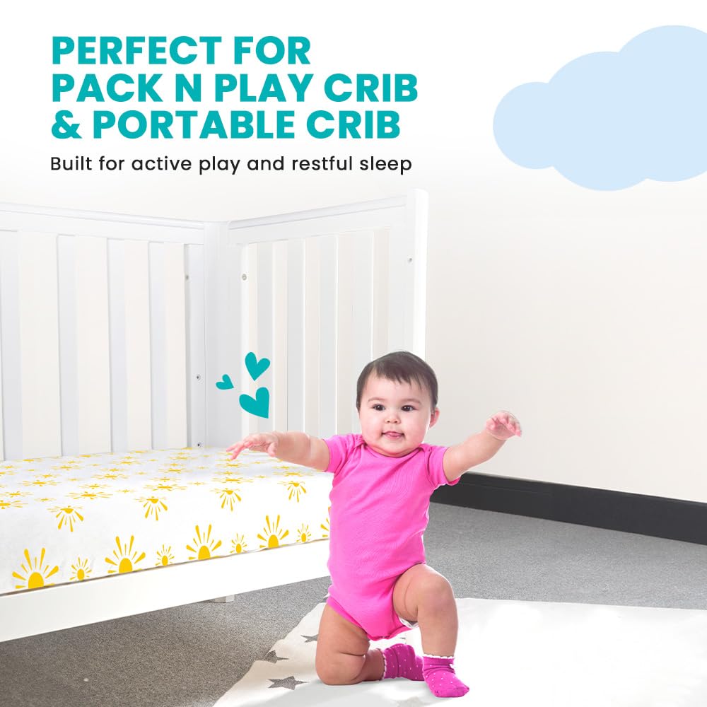 Breathable Crib Mattress, Washable High Rebound Foam for Baby Cribs, Fits Standard Toddler Beds, Full Size (51.8" L x 27.5" W x 3" H), Sunshine Design