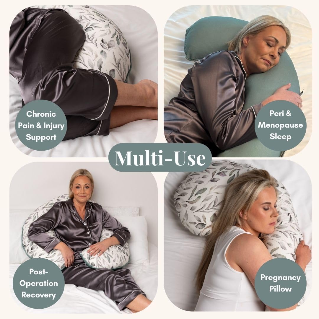 BellaMoon C Shaped Pregnancy Pillow for Sleeping (55 Inch) Maternity Body Pillow with Cooling Cover Soft Support for Women, Back, Legs, Belly C Pillow for Side Sleeping & Full Body pillows for adults