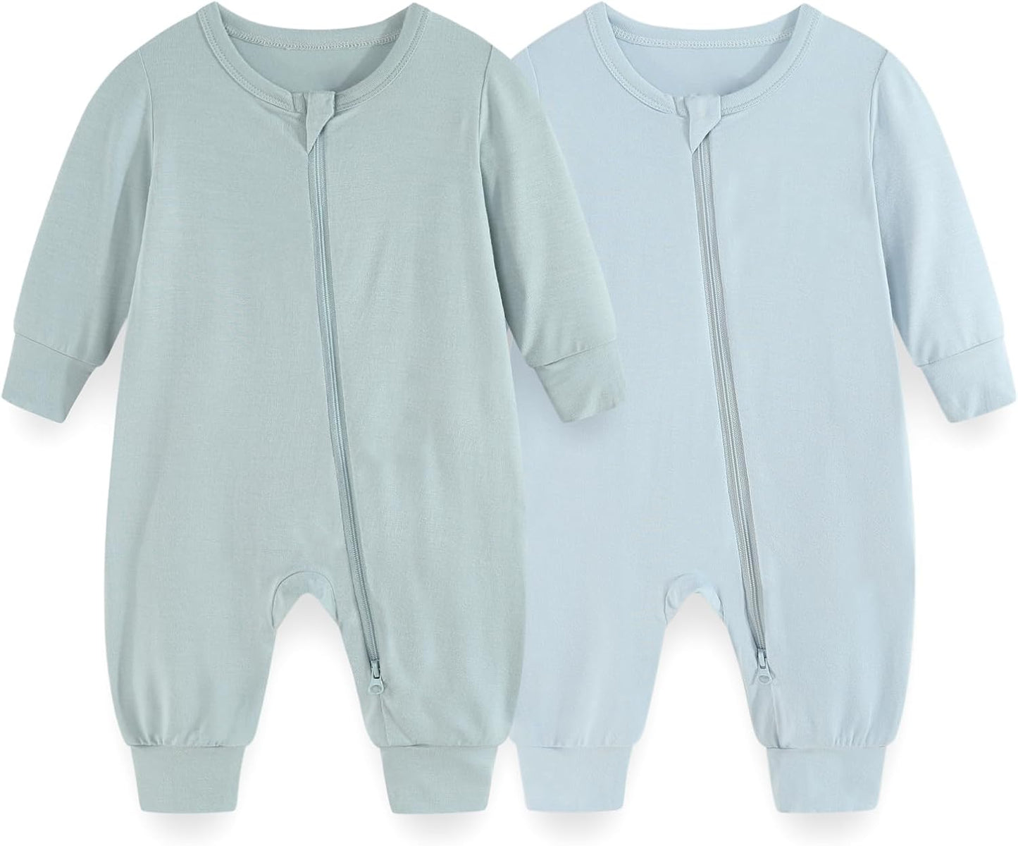 Unisex Rayon Made from Bamboo Zipper Baby Boy Girl Rompers 2 Pcak Long Sleeve Infants Jumpsuits New Born Clothes