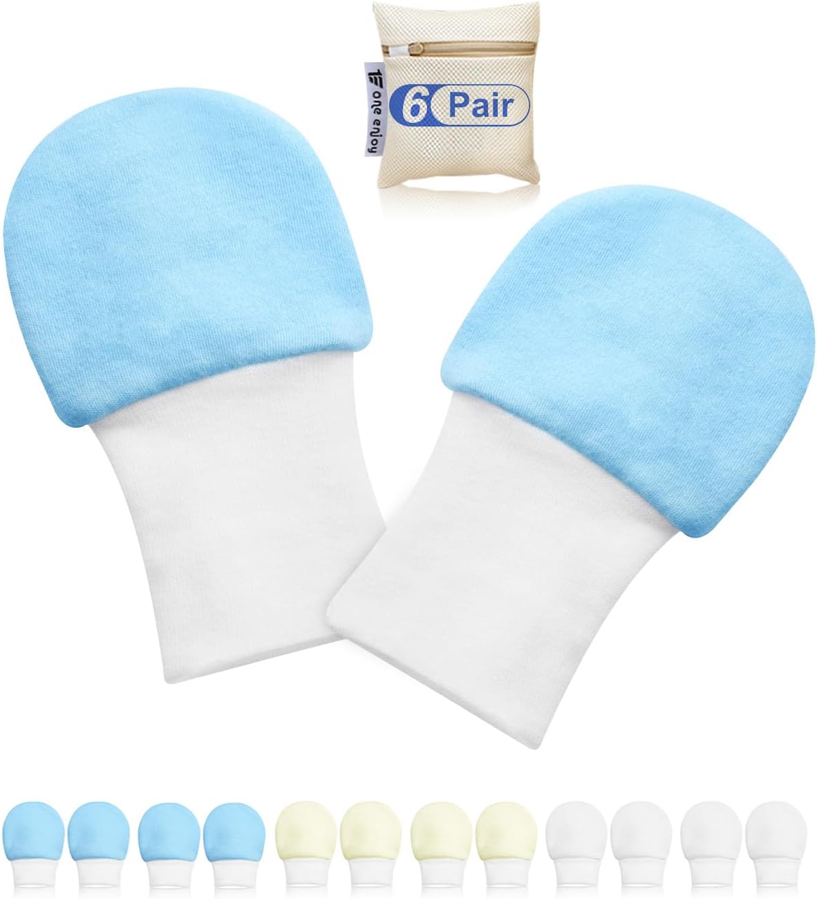 Newborn Baby Mittens Anti Scratch Baby Mittens No Scratch Mittens Baby Gloves for 0-6 Months Boys Girls(6 Pairs)