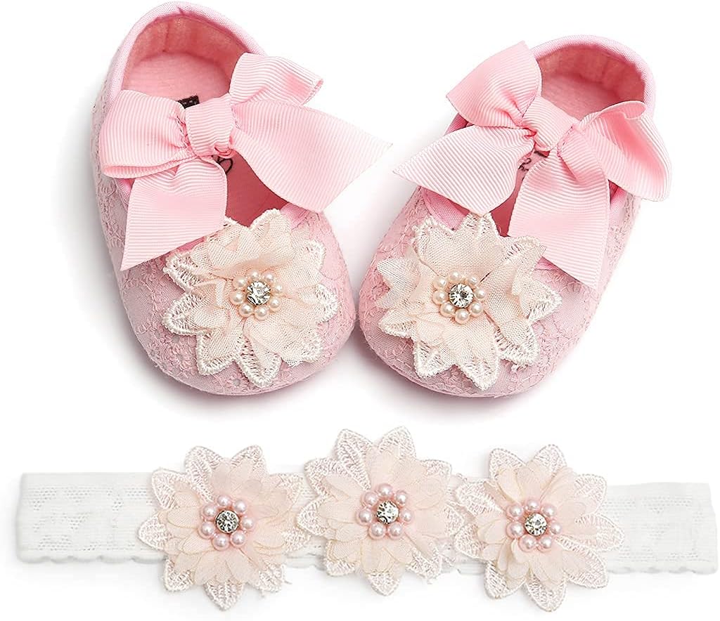 Baby Shoes Mary Jane Flats Non Slip Soft Sole Infant Toddler Sneakers First Walkers Party Christmas Dress Shoes