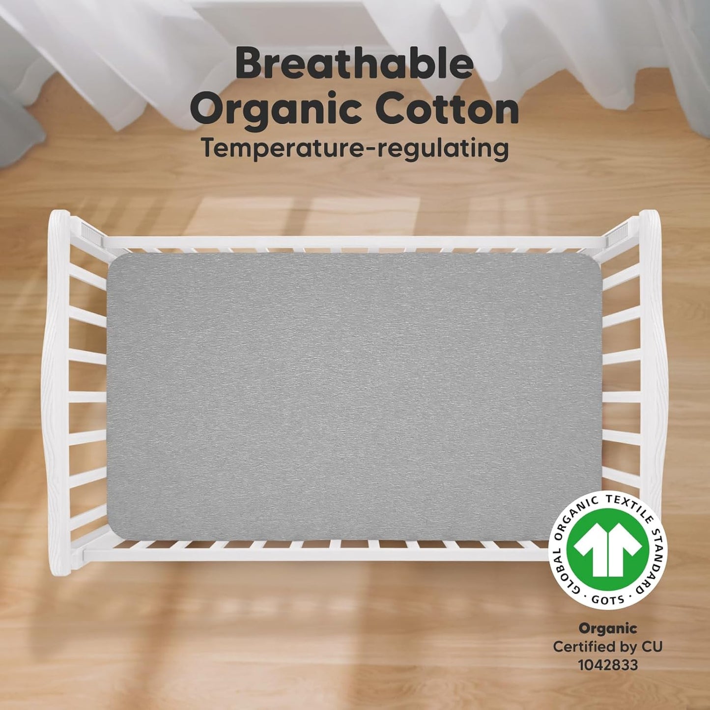 KeaBabies 2-Pack Organic Crib Sheets for Boys, Girls - 52x28 Fitted Crib Mattress Sheet Neutral, Breathable Jersey Cotton Cover for Baby Bed, Toddler Mattress, Soft & Cute Prints (Storm)