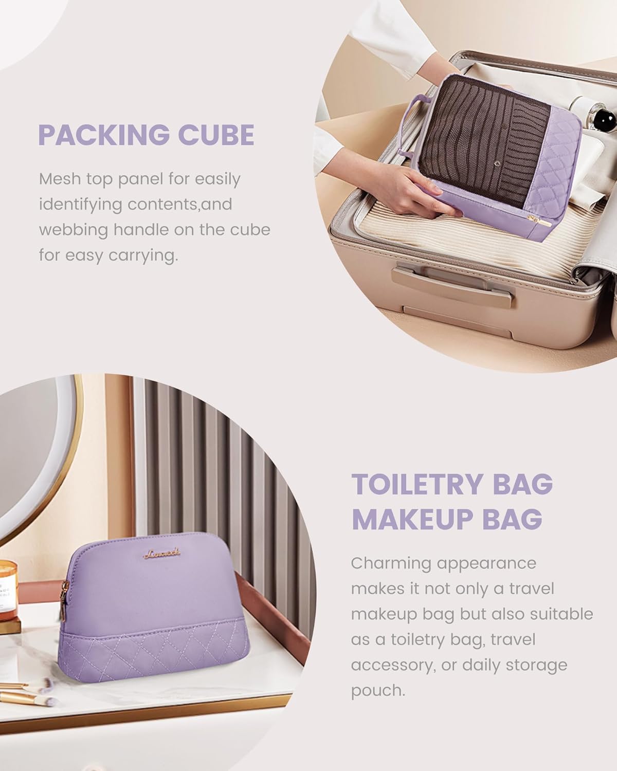 LOVEVOOK Travel Bag,Weekender Bag for Women Travel Duffle Bag with Shoe Compartment,Carry on Overnight Bag with Wet Pocket,Gym Yoga Duffel Bag,Hospital Bags for Labor and Delivery,3 Pcs Set