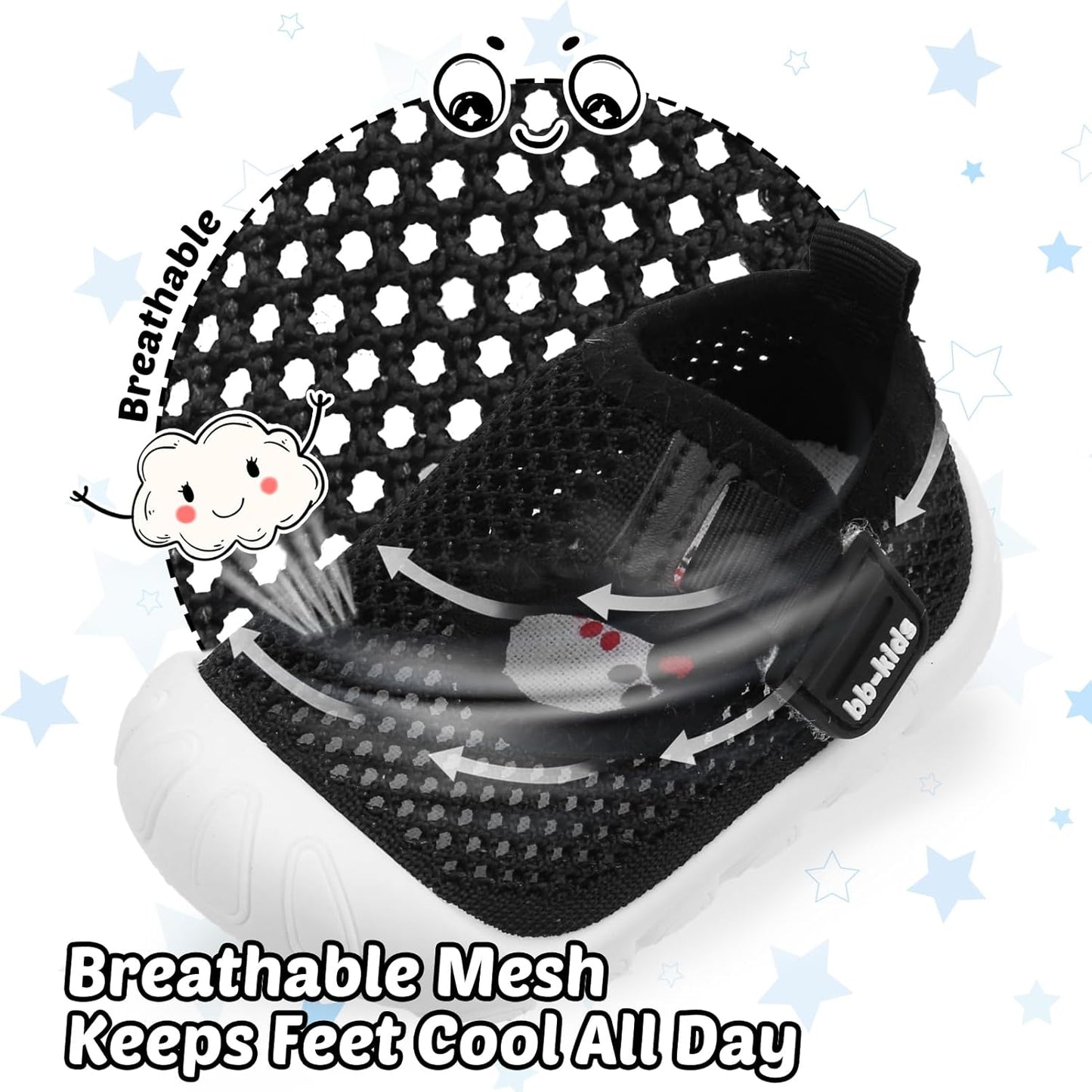 Baby Walking Shoes Toddler Girl Boy Soft Sole Breathable Mesh Slip on Summer Wide Shoes Infant Flexible Lightweight Non-Slip Safer Causal Tennis Shoes Toddler First Walkers Shoes Rubber Soles Outdoor