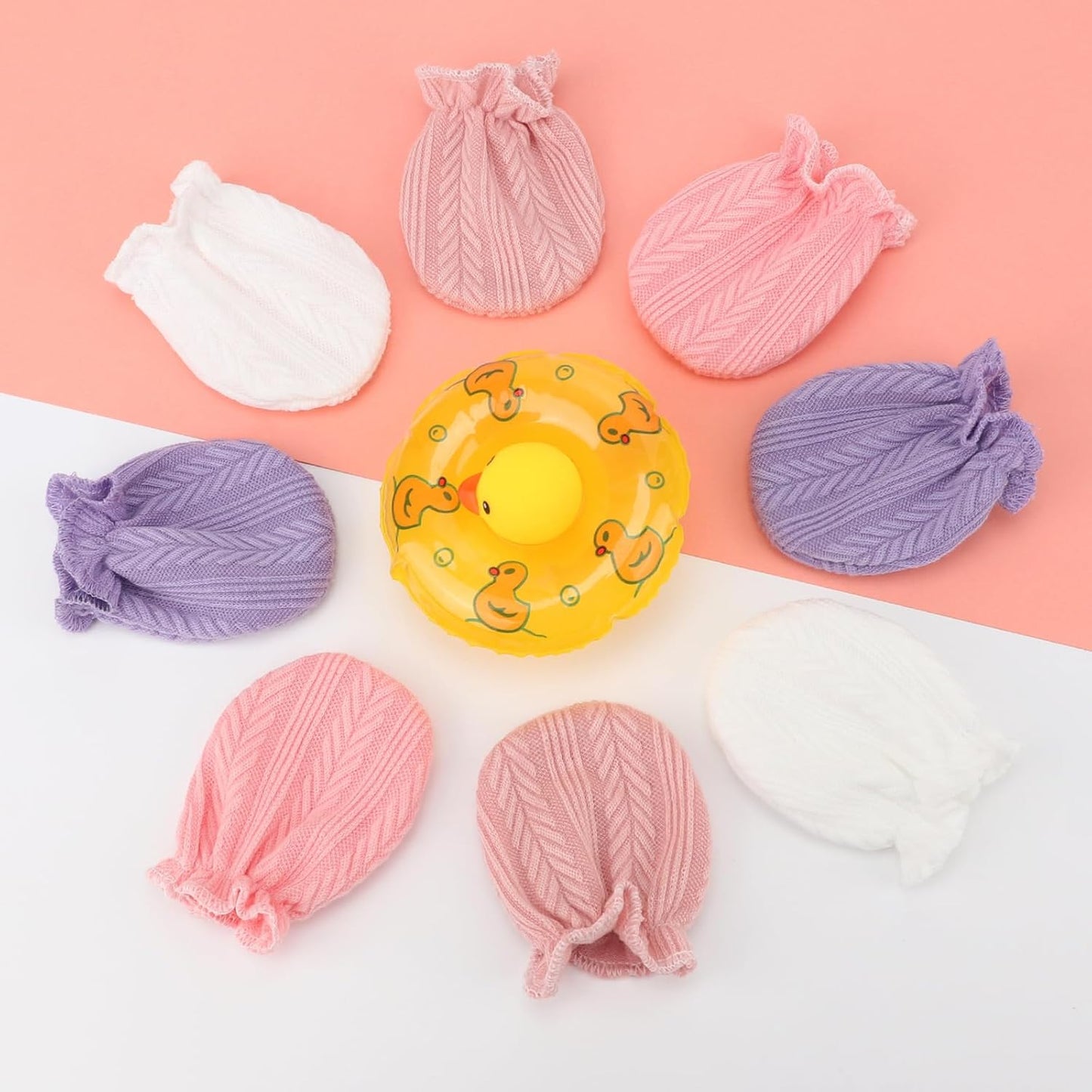 BQUBO Newborn Infant Toddler Mittens No Scratch Cotton Elastic Wrist Gloves Hypoallergenic for 0-6 Months Baby Boys Girls