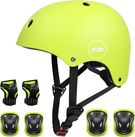 XJD Kids Bike Helmet,Multi-Sport Protective Gear Set for 3-5-8-14 Years Boys Girls with Knee and Elbow Pads Wrist Guards fit Roller Skates,Cycling,Skateboarding,Skating Scooter