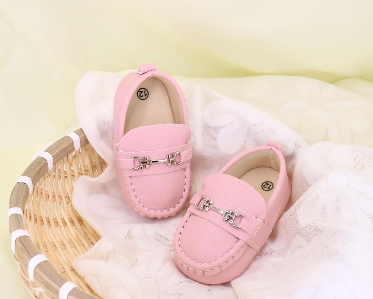 LONSOEN Baby Girls Boys Loafers Prewalker Dress Crib Shoes