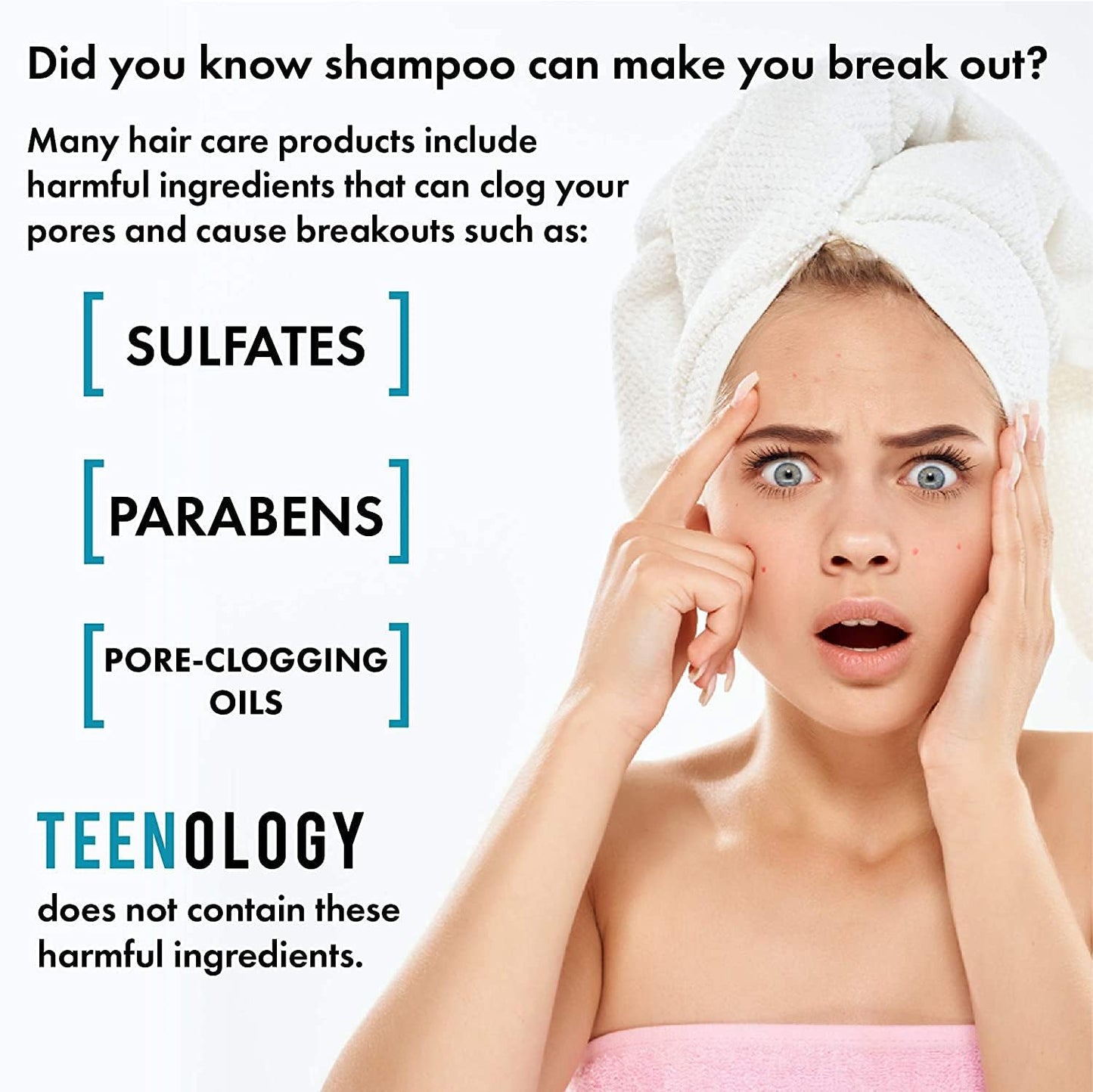 Teenology Conditioner for Teens - Avoid Forehead and Body Acne - Sulfate and Paraben Free, Noncomedogenic, Natural Botanical Extracts, NEW Fresh Papaya - 16 oz.