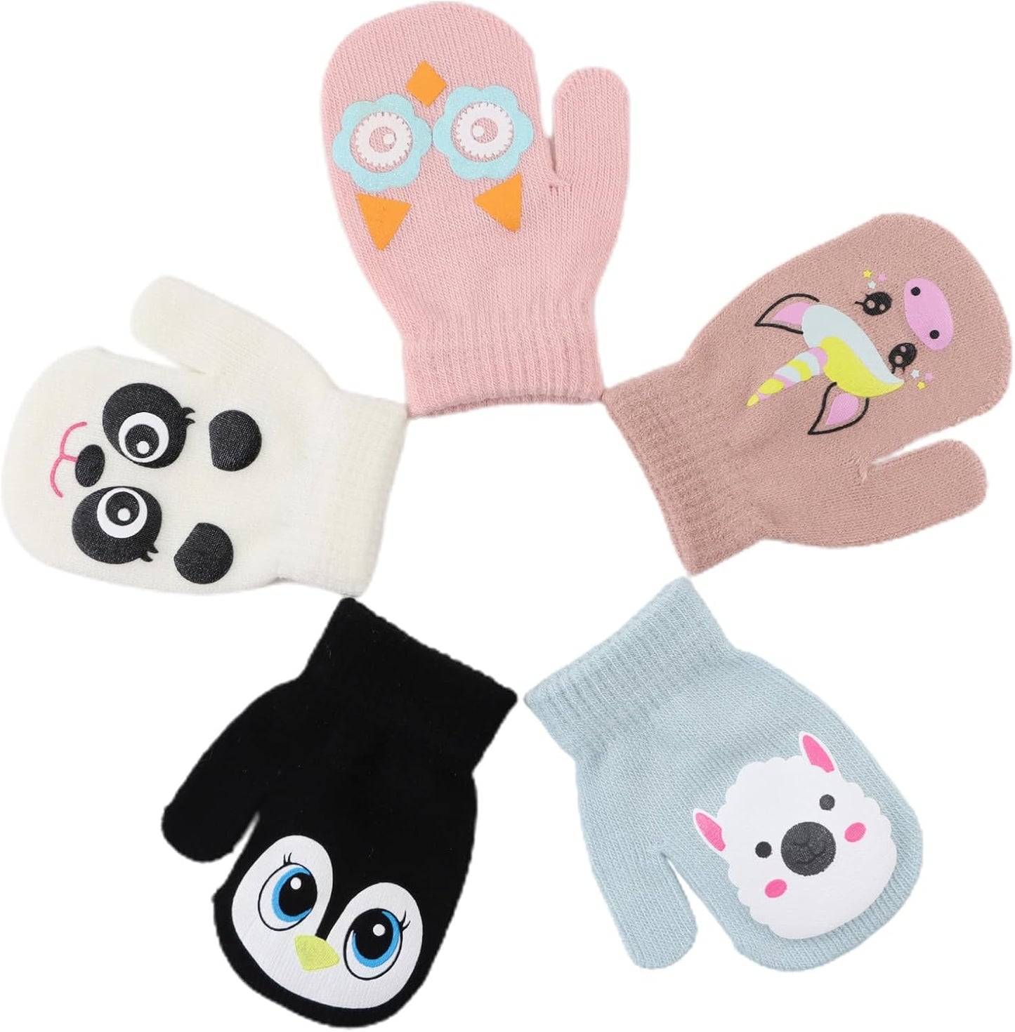 Baby Winter Mittens Toddler Stretch Knit Gloves Magic Warm Glove for Baby Boys Girls