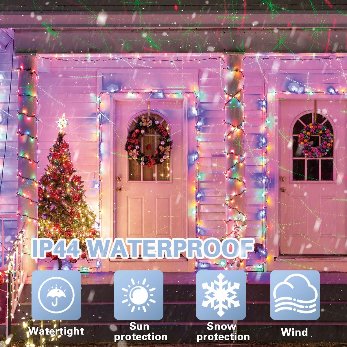 Colorful String Lights, 66 ft 200 LED Pastel Easter Lights 11 Modes Plug in,transparant Wire Twinkle Fairy Lights for Spring Bedroom(Lighted up in Pink Red Yellow Blue Green Color)