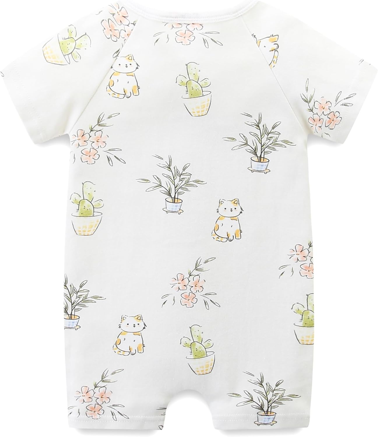 Unisex Summer Trendy 2-Pack Rompers Short Sleeve Zipped Bodysuit Infant Cotton Outfits