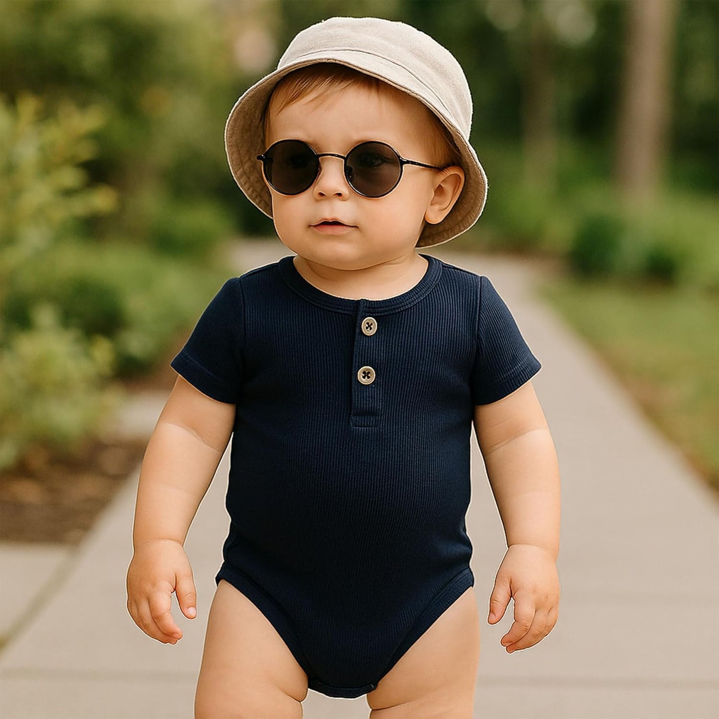 ROMPERINBOX Bamboo Onsies Baby Boy Short Sleeve 3 Pack Baby Bodysuit for Newborn Infant 0-24 Months, Viscose from Bamboo