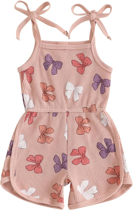 WZTYYDS Toddler Baby Girl Summer Clothes Floral Romper Tie-Up Strap Halter Jumpsuit Infant Summer Sling Playsuit 6M-3T