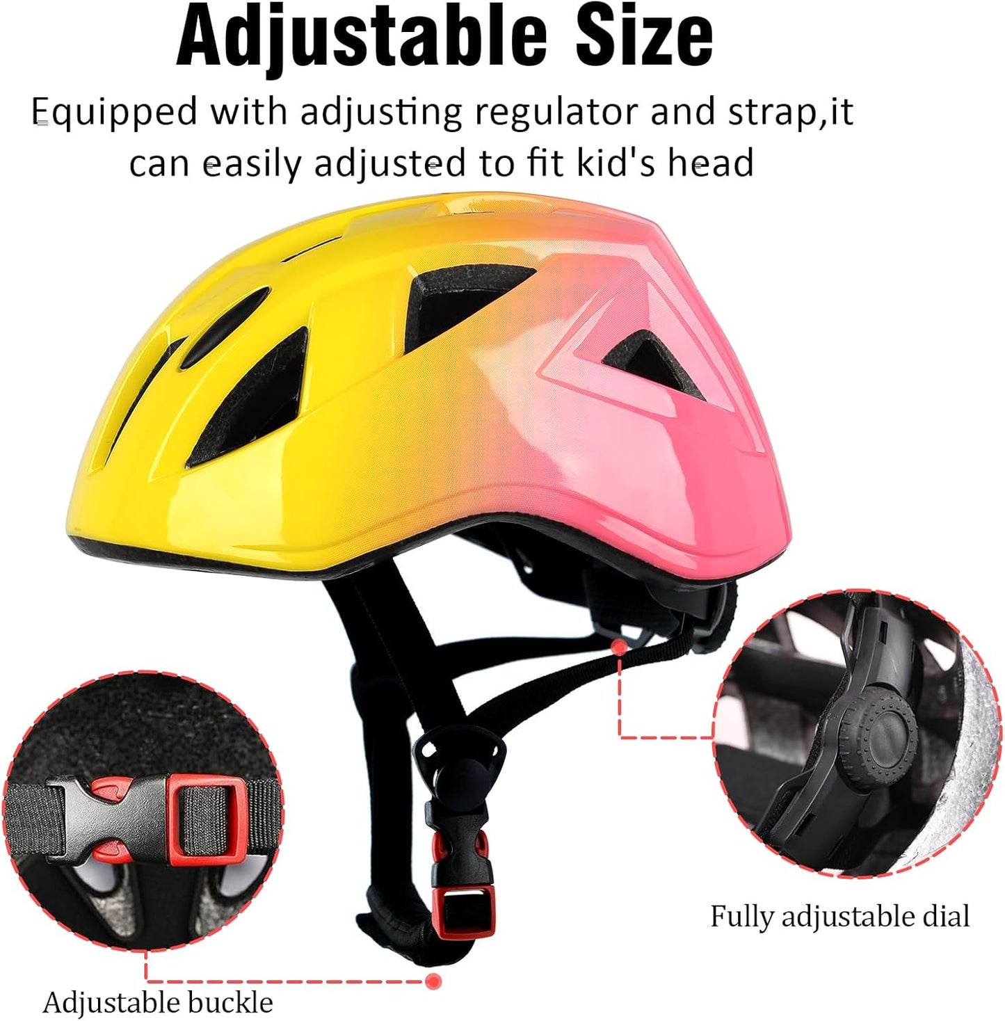 Kids Bike Helmet,2 Sizes Adjustable for Youth Child Boys & Girls Ages 3-5-8-14,Ventilation and Multi-Sport for Bicycle Scooter Skate
