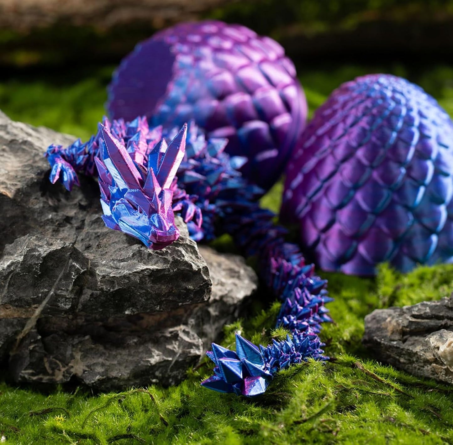 Dragon Egg,3D Printed Articulated Dragon,Dragon Eggs with Dragon Inside,Dragon Toy,3D Printed Dragon Egg Fidget Toys,New Full Articulated Dragon Crystal Dragon (Red)