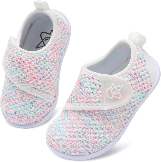 LeIsfIt Baby Shoes Boys Girls First Walking Shoes Non-Slip Infant Sneakers Lightweight Slip-on Crib Sneakers for First Walkers