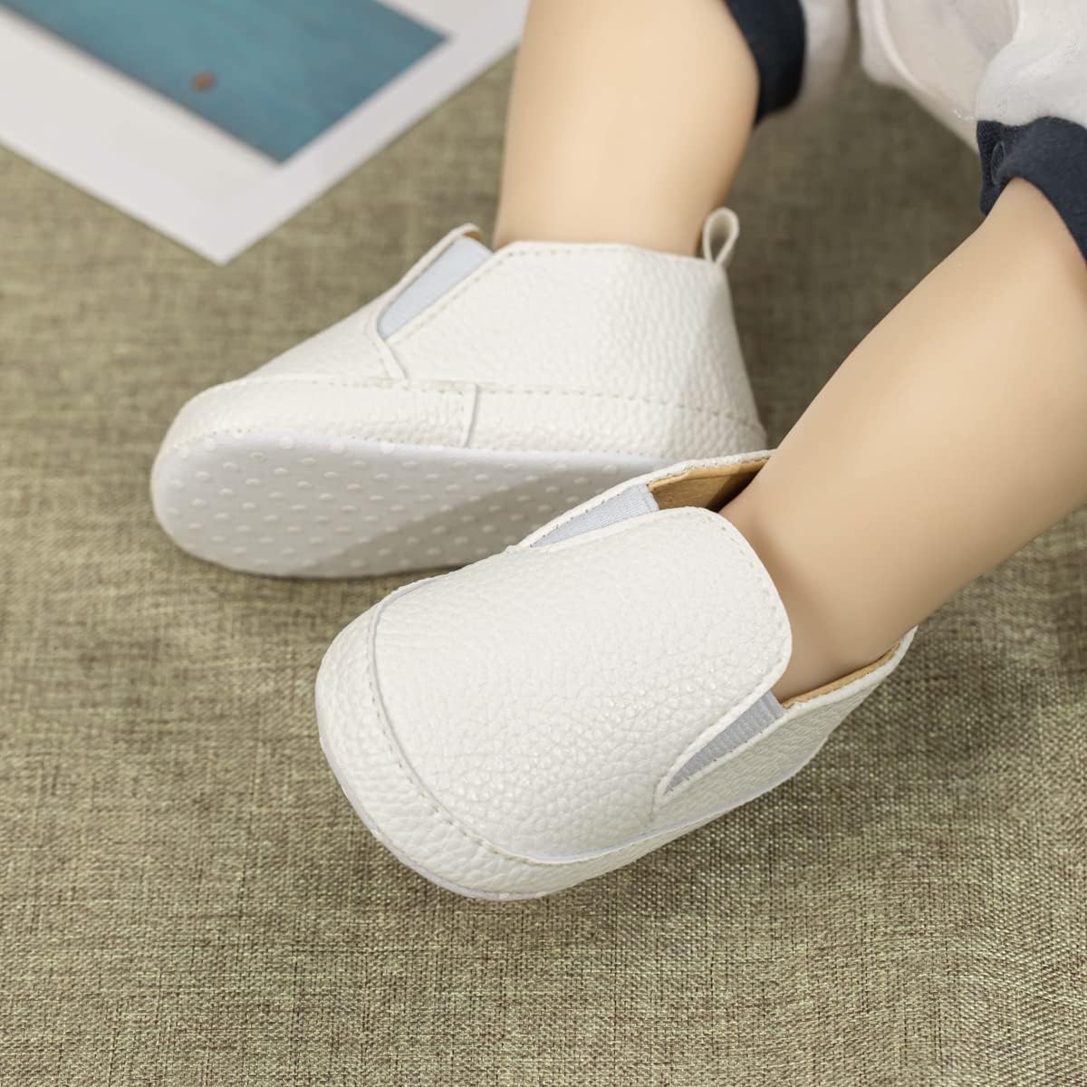 Morbido Infant Baby Boys Girls Canvas Sneaker Toddler Slip On Anti Skid Newborn First Walkers Candy Shoes for 0-18 Months