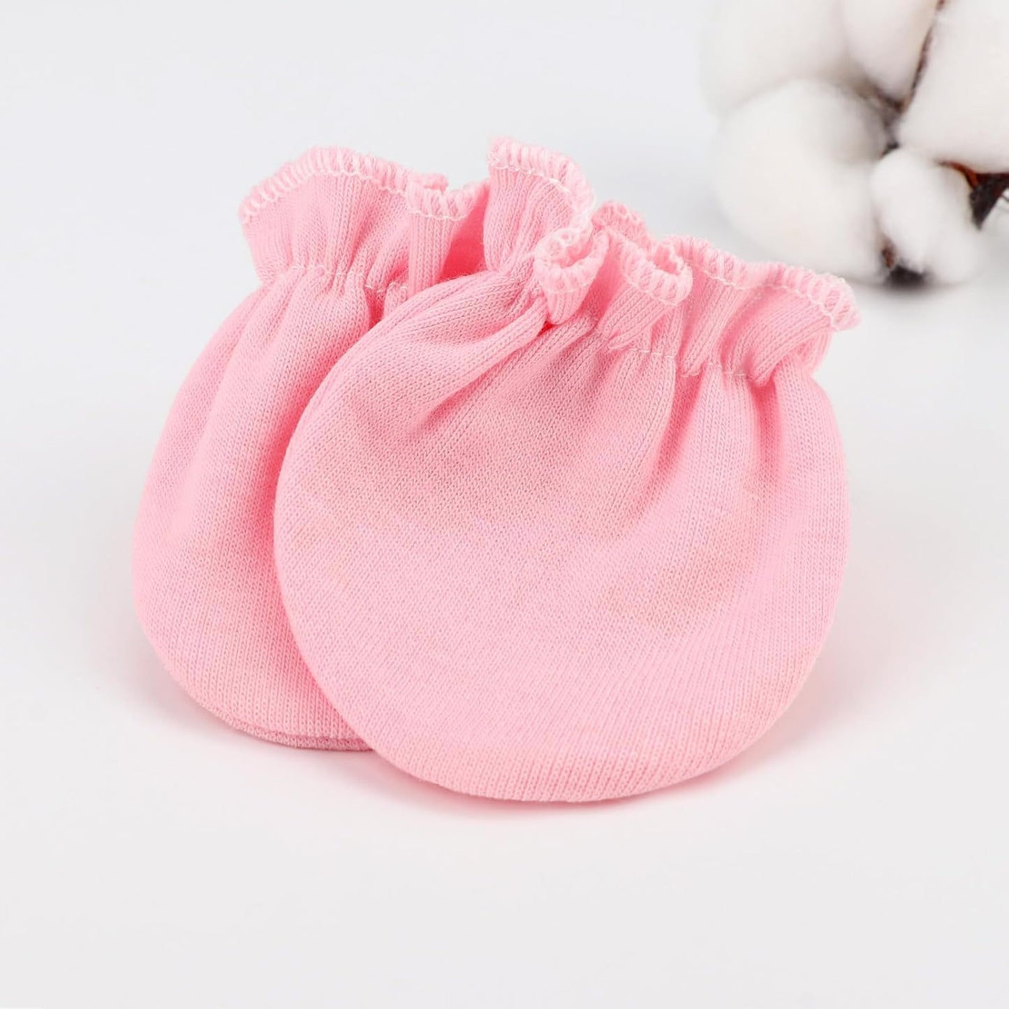 BQUBO Newborn Infant Toddler Mittens No Scratch Cotton Elastic Wrist Gloves Hypoallergenic for 0-6 Months Baby Boys Girls