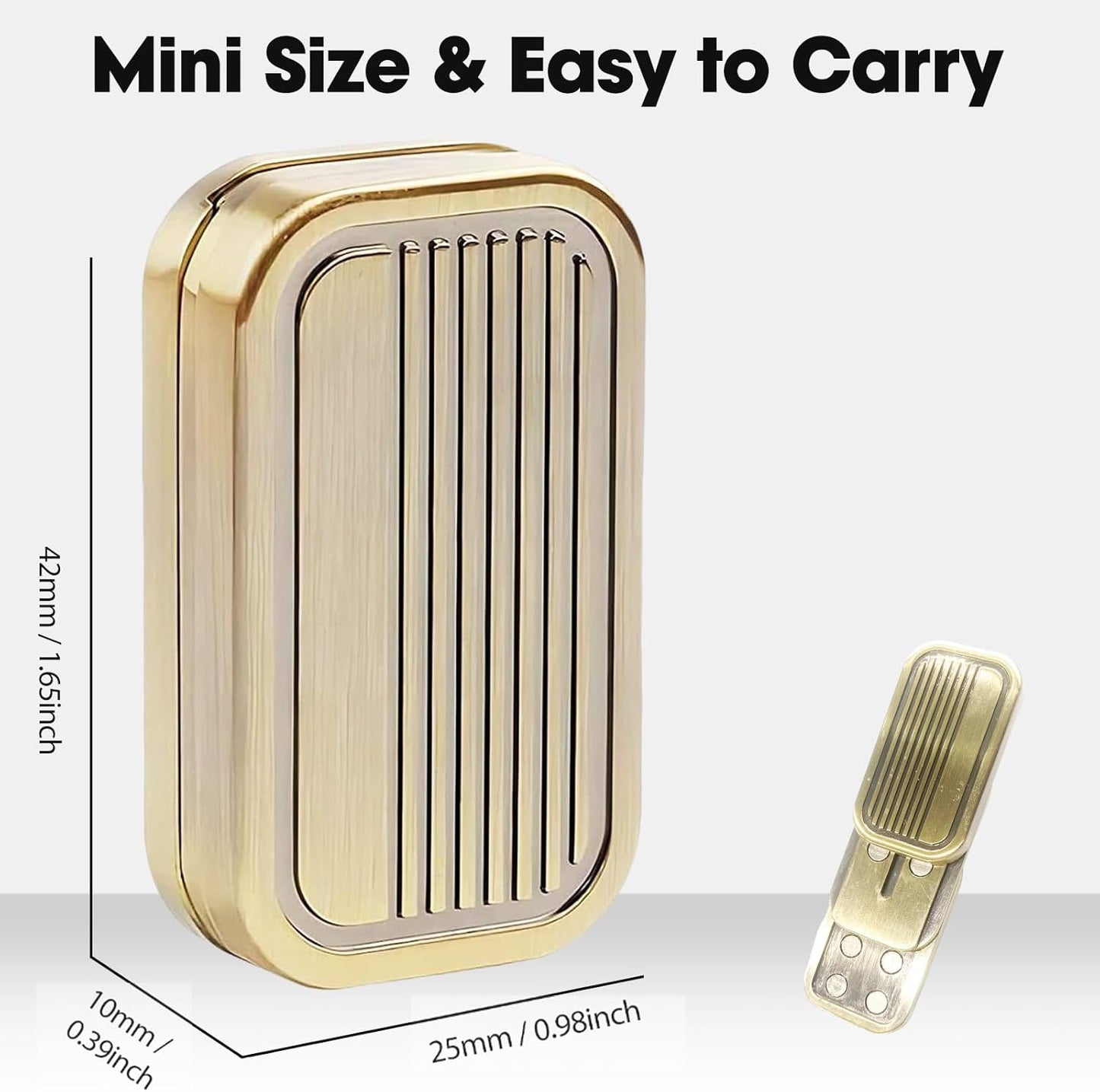 Fidget Slider 3 Layer EDC Gadgets Toy, Metal Magnetic Haptic Fidget Toys for Adults Anxiety/ADHD/Stress Relief, Gift for Boyfriend, Husband and Father (Golden)