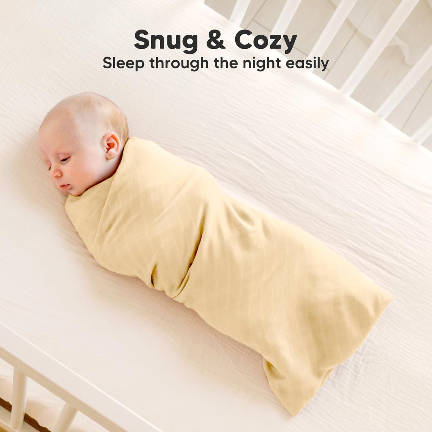 4-Pack Muslin Swaddle Blankets for Boys, Girls - Organic Baby Swaddles for Newborns, Soft & Breathable Receiving Baby Blankets for Girl, Boy, Neutral, Newborn Essentials Gift (Mirage)