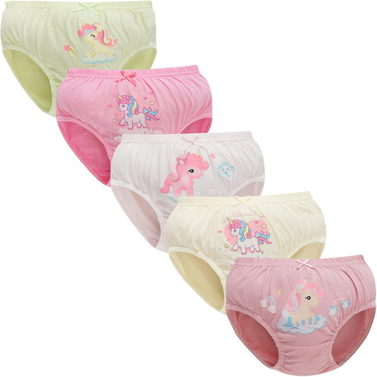 CHUNG Toddlers Little Girls Cotton Briefs Panties Pack of 5/6 Print Underwear 2T-10Years
