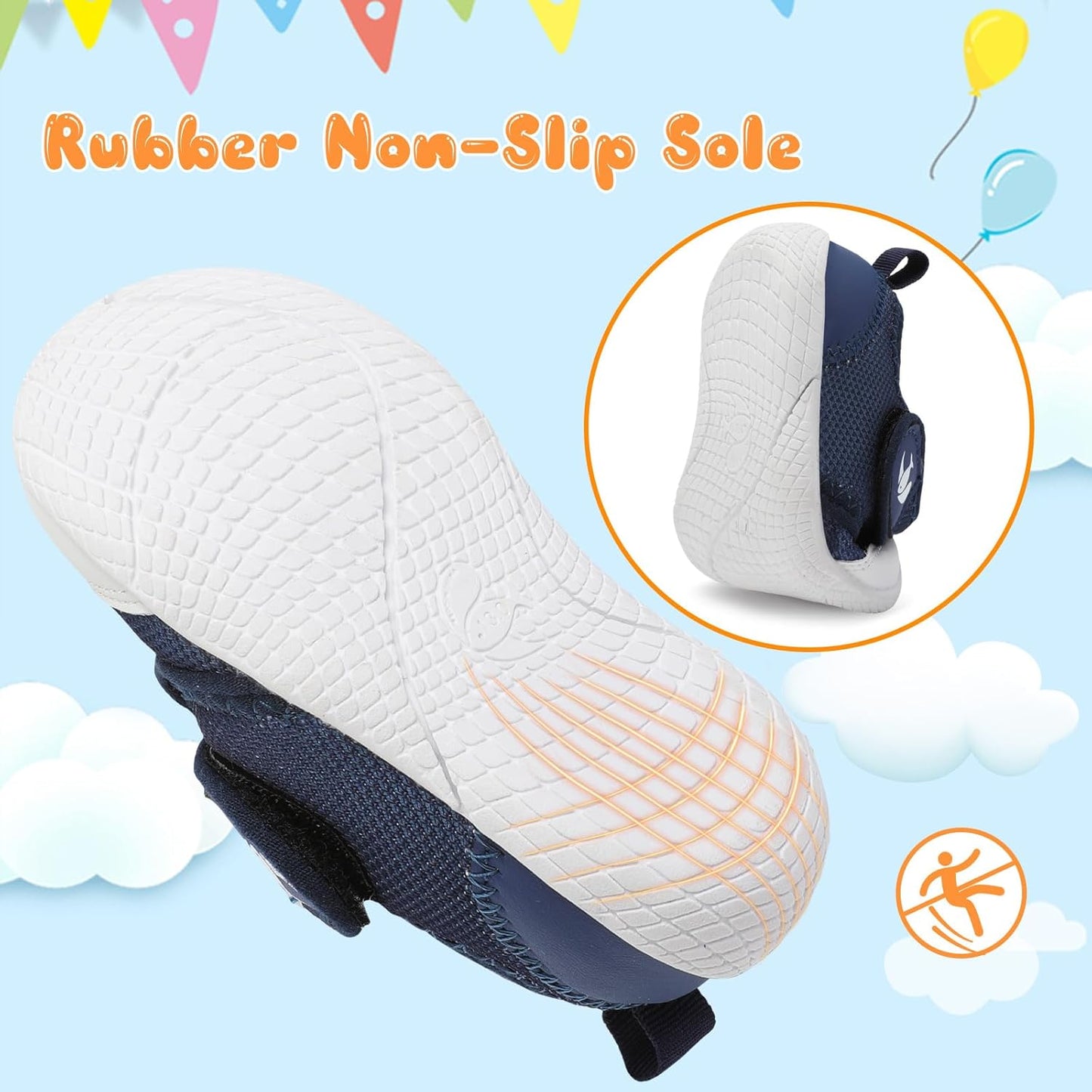 FEETCITY Baby First Walking Shoes Boys Girls Infant Sneakers Crib Shoes Breathable Lightweight Slip On Shoes