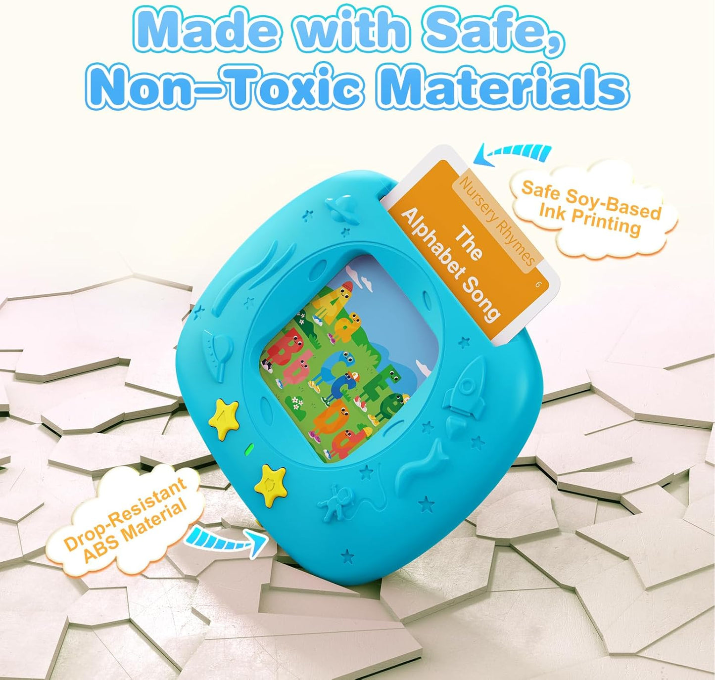 Toddlers Talking Flash Cards with American Accent & 144 Sight Words, Speech Therapy Toys for 3 4 5 6 Years Old Boys and Girls (Blue)