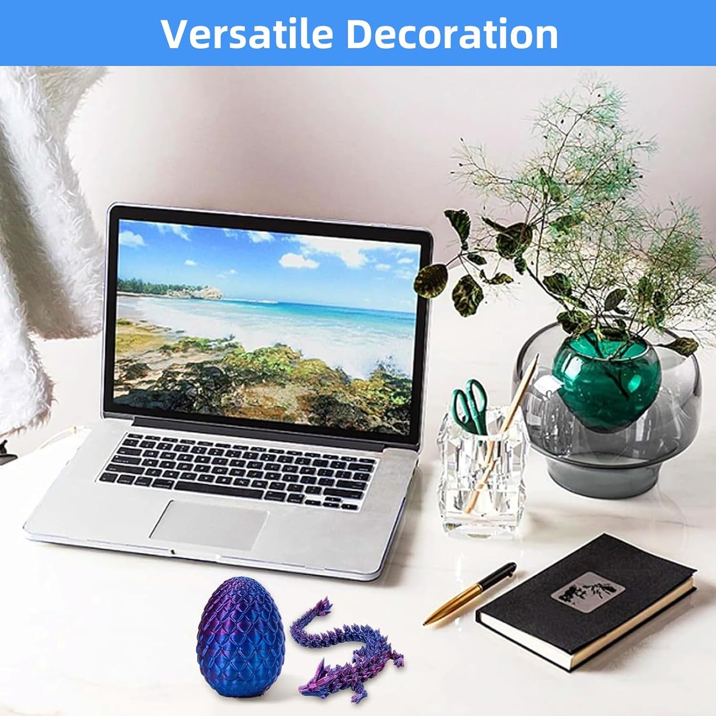 3D Printed Dragon-Flying Articulated Dragon|3D Printed Dragon Eggs with Dragon Inside|Eco-Friendly Crystal Dragon-Mystery Dragon Egg,Adults Fidget Toys for Autism ADHD (Flying Dragon/Laser Purple)