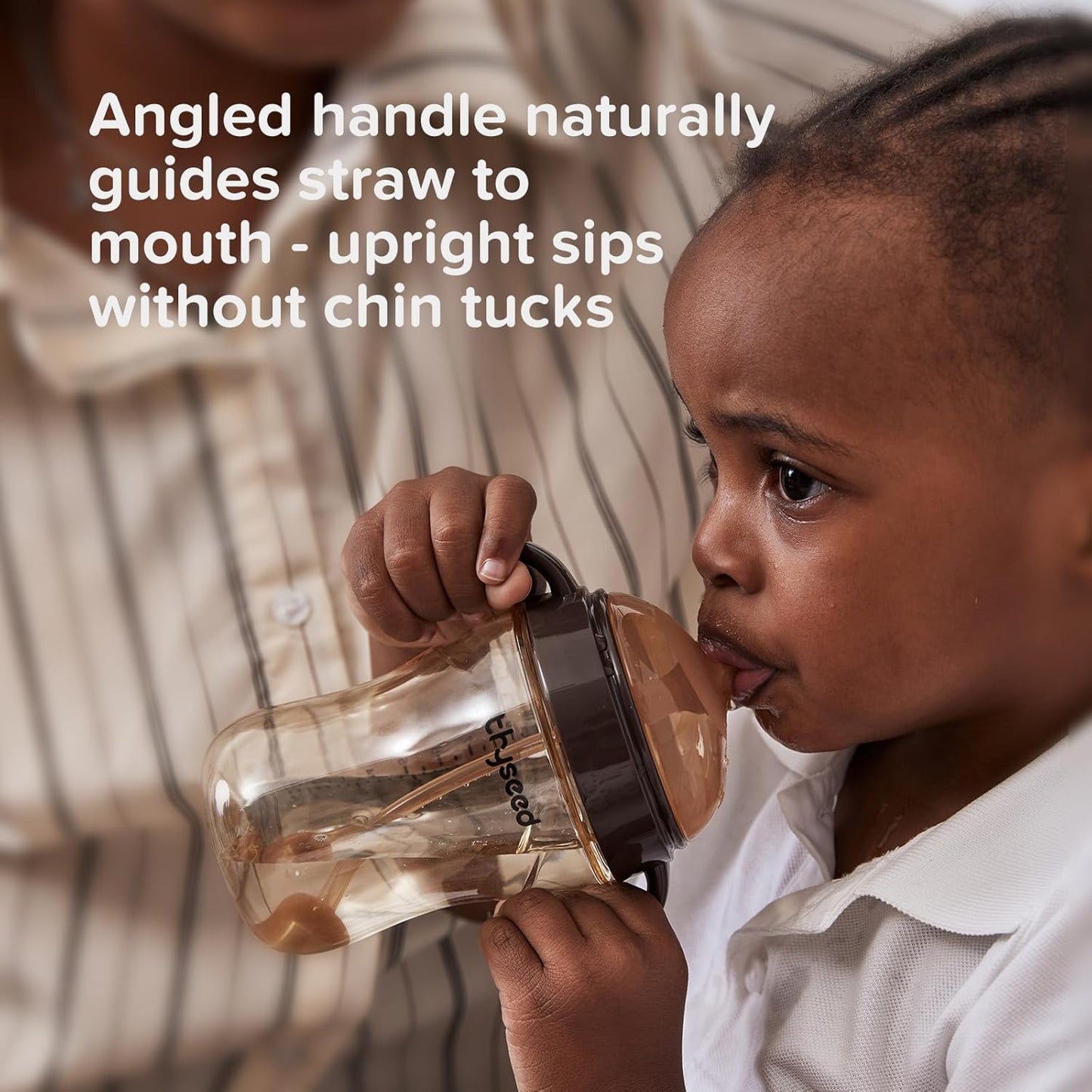 PPSU Weighted Straw Cup with Handles Toddlers Transition Bottles to Sippy Cups No Spill Learner Milk Water Baby Bottle Soft Silicone Spout Dishwasher Safe BPA Free 6+ Months 10oz/300mL 2 Pack